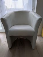 White Leather-look Armchair, Stylish and Comfortable Find!