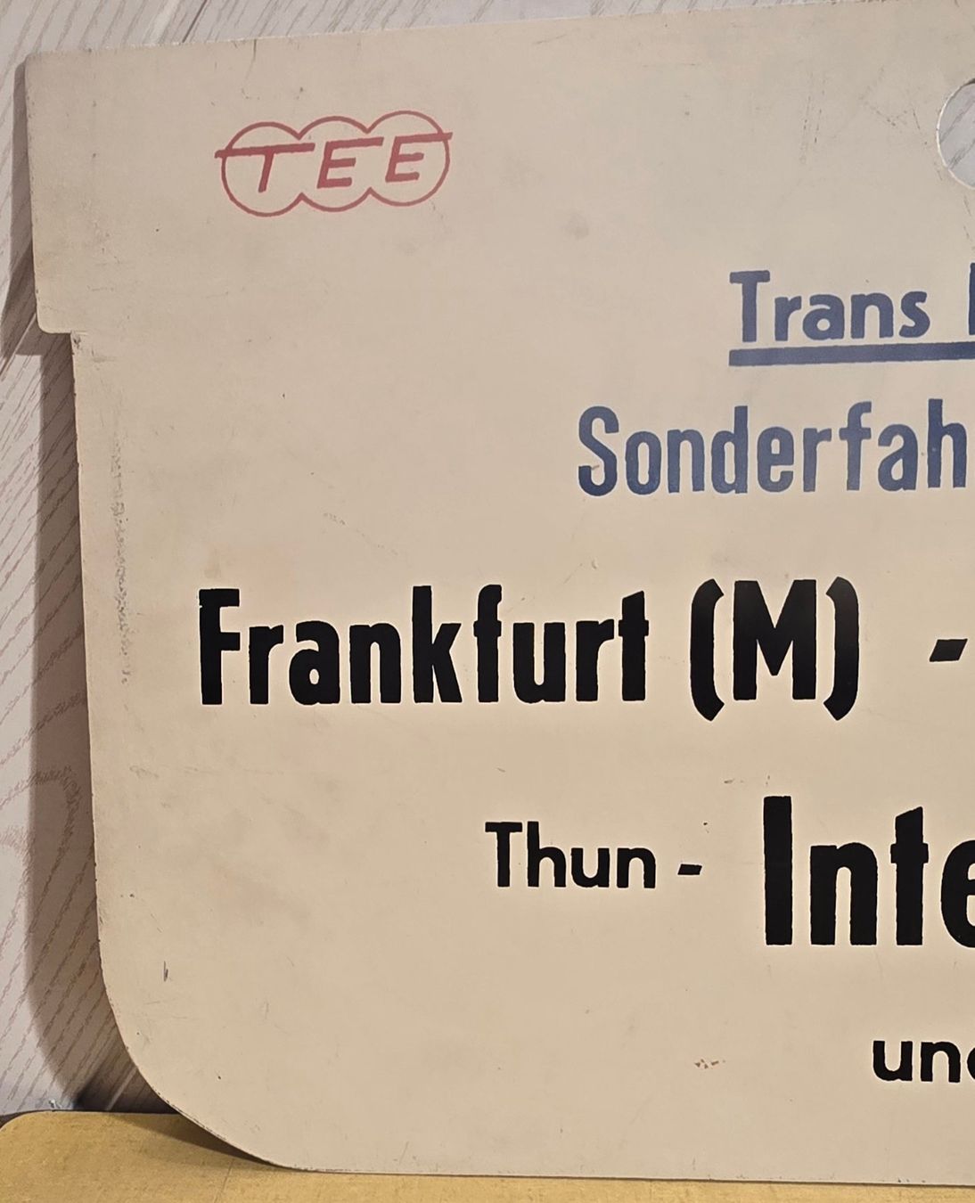 SBB/CFF/FFS Schilder: SBB - TEE - " TRANS EUROP EXPRESS " - Sonderfahrt – Gebraucht aus Biel/Bienne von Fischhene 1