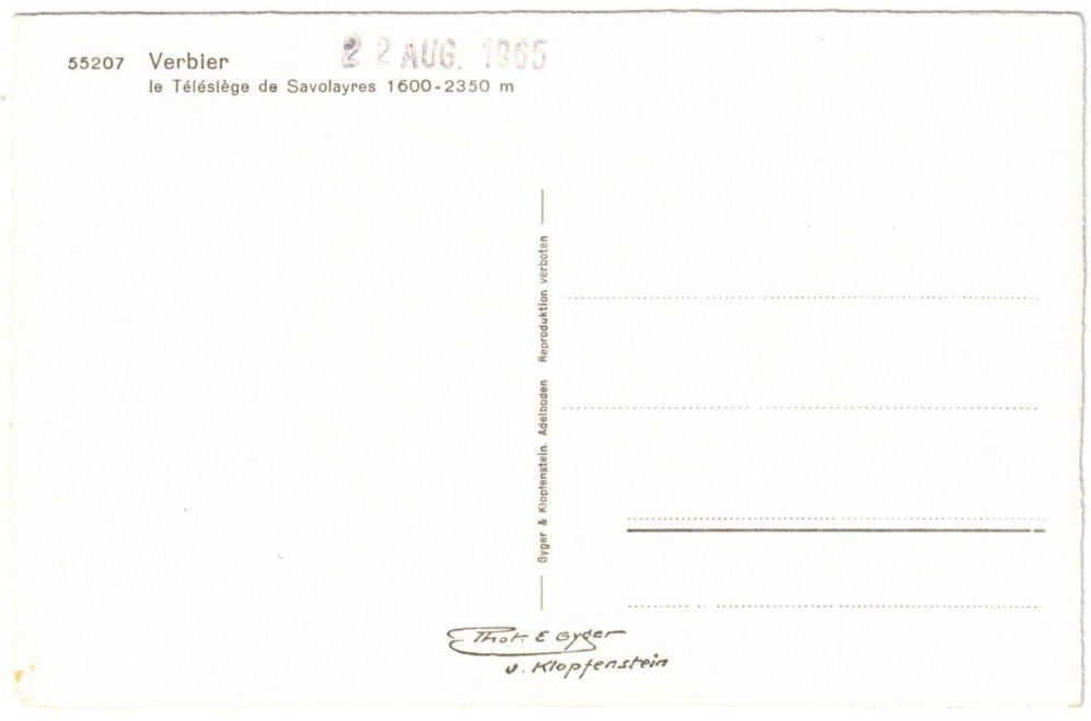 Cartoline postali: Verbier - Sessellift Savolayres – Usato da Binningen venduto da Mountainrider 1
