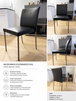 Moderner Esszimmerstuhl schwarzes Kunstleder Metallbeine ca 