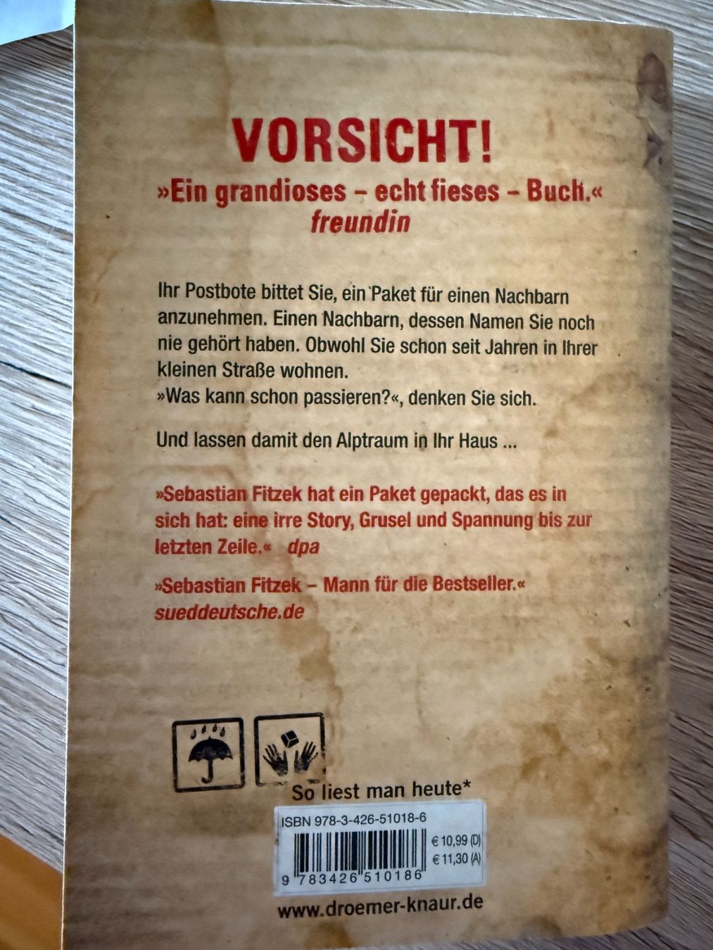 Libri: Sebastian Fitzek Das Paket – Nuovo (secondo la descrizione) da Leuzigen venduto da Lisza 1