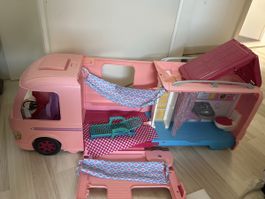 Barbie Camper Wohnmobil Spielzeug mit Zubehör rosa