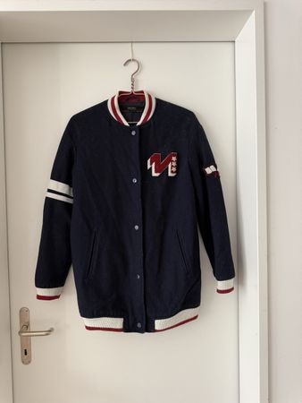 Veste style Teddy Zara Basic bleu marine taille M