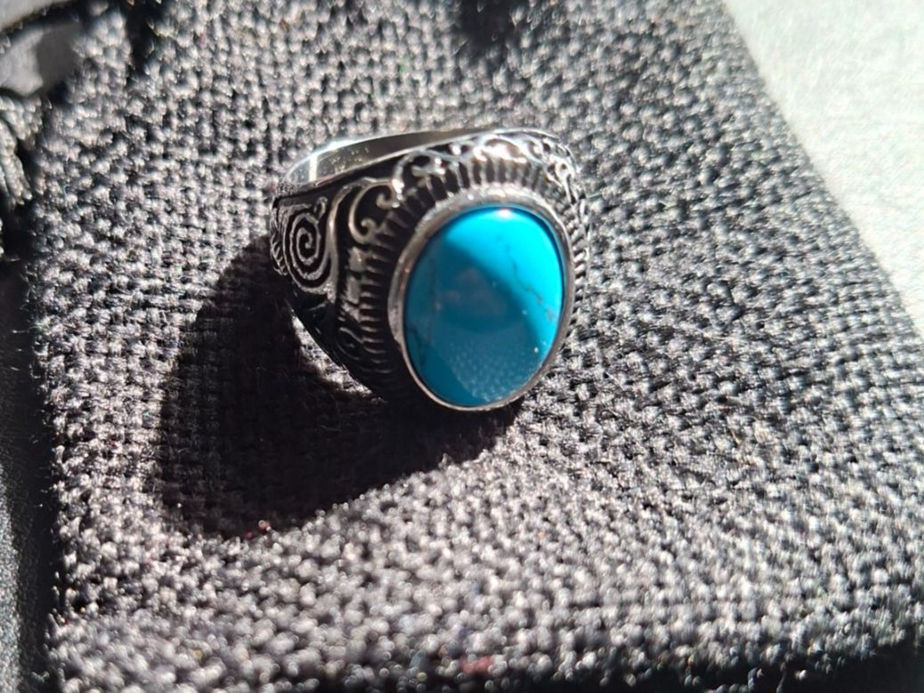 Anelli: Ring Grösse 63/ 20mm Türkis Boho-Style – Usato da Gurmels venduto da space_vinyl 3
