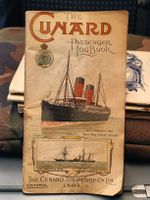 Antike Schifffahrt Broschüre / The Cunard Passenger Log Book