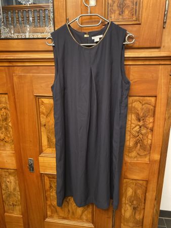 H&M Kleid Gr. 44 Navy Blau Goldkette Festlich 👗