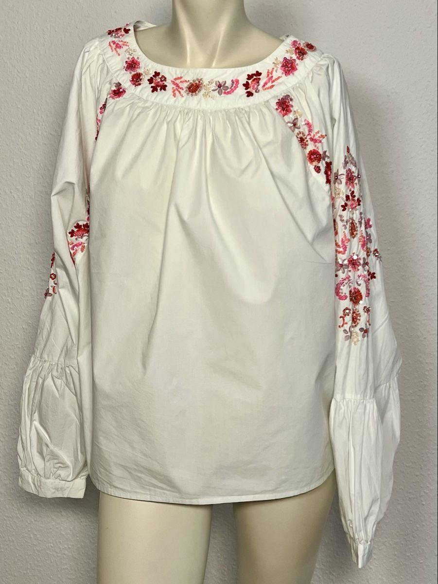 Hippie Bluse Mit Trompetenarmel