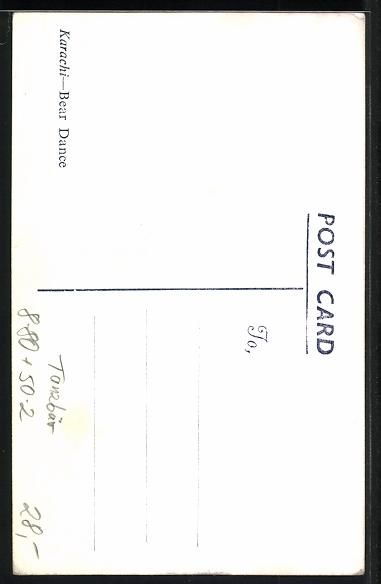 Cartoline postali: AK Karachi, Bear Dance, Tanzbär – Usato da Berlin venduto da bartko-reher 1