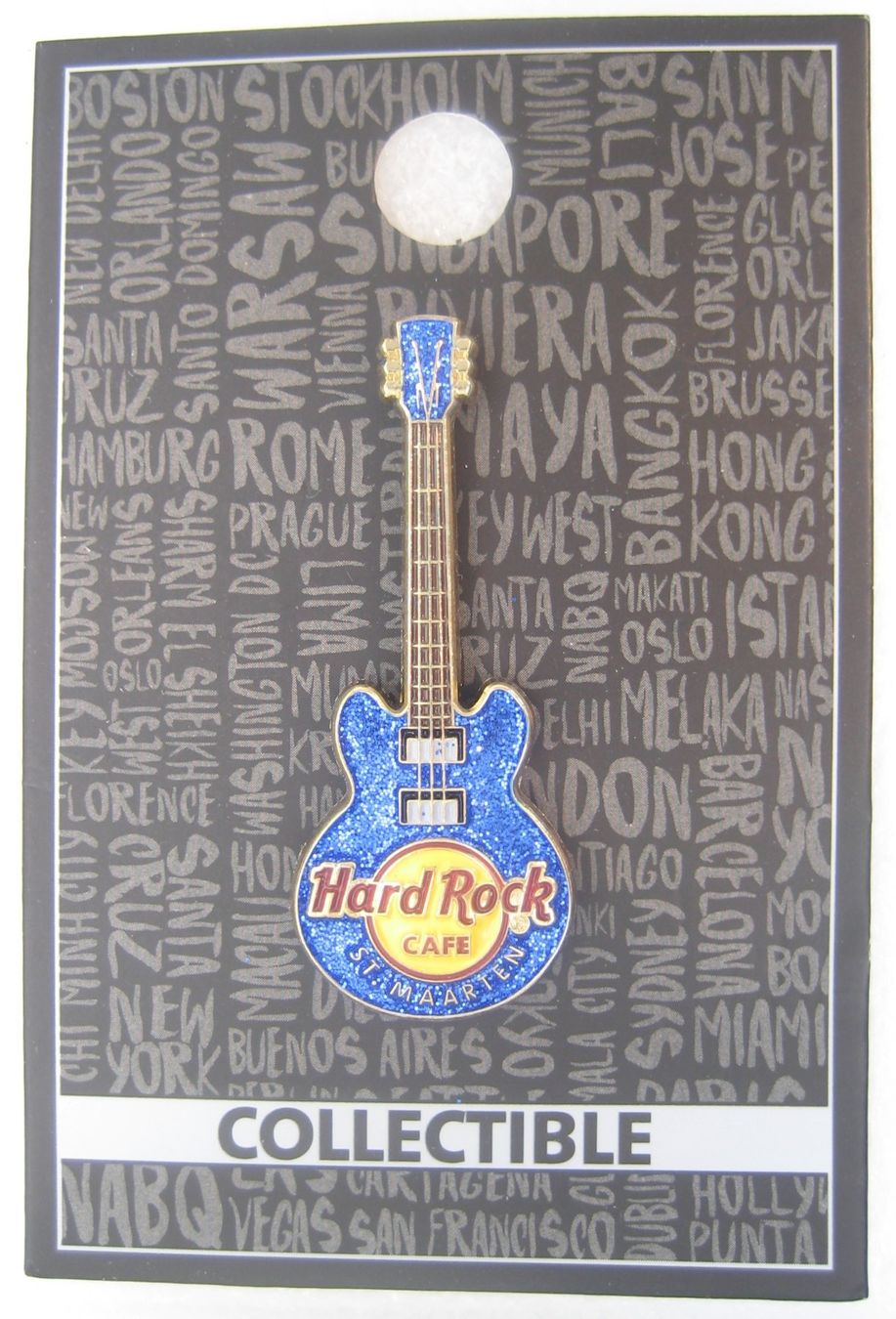 Hard Rock Cafe Plaketten & Abzeichen: Hard Rock Cafe St. Maarten Core 3D Vertical metallic blue – Neu und originalverpackt aus Emmenbrücke von tms1122