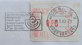 Automatenmarke 26.3.82 (Basel 2) auf Beleg