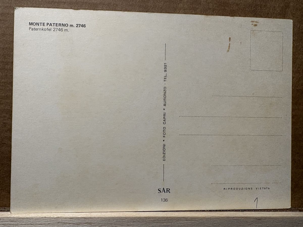 Cartoline postali: AK von Monte Paterno – Usato da Rümlang venduto da Kartenpost1 1