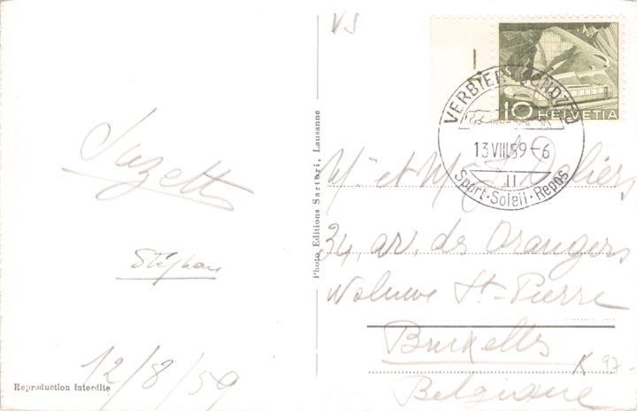 Cartoline postali: Verbier VS // 1959 Place centrale Oldtimer alte Autos – Usato da Basel venduto da intermezzo12 1