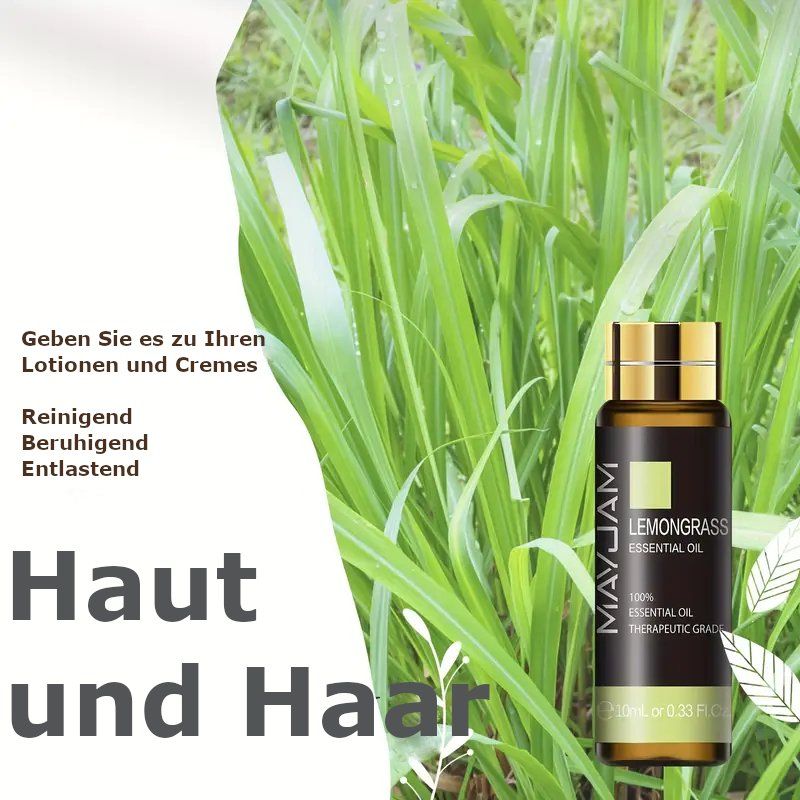 Oli essenziali: Ätherisches Lemongrass öl 100% natürlich 10ml Luftbefeuchter – Nuovo e nell'imballaggio originale da Hundwil venduto da Mr.Wong 6
