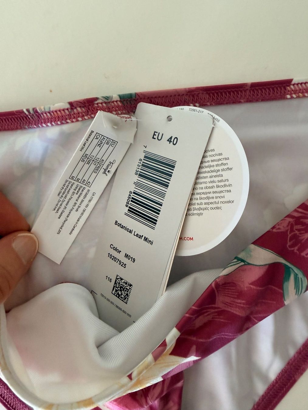 Triumph Maillots de bain & Bikinis: TRIUMPH, Bikini Mini BOTANICAL LEAF, Grösse 40, Rosa/Blumen – Neuf avec emballage d'origine à Rudolfstetten par gst_g7xl 1