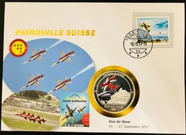 Patrouille Suisse  Numisbrief versilberte Medaille 2017