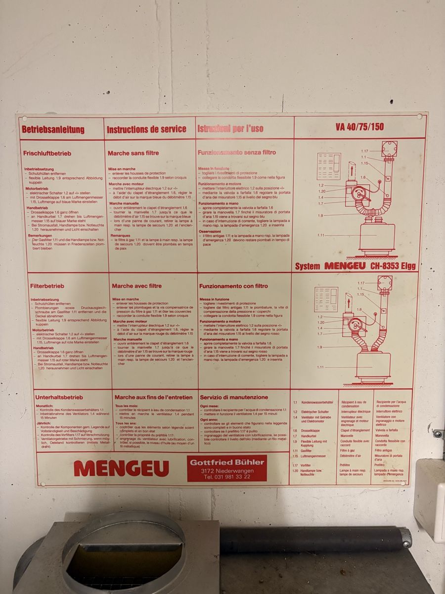 Purificatori d'aria: Mengeu Schutzraumventilator – Usato da Fraubrunnen venduto da waddle 1