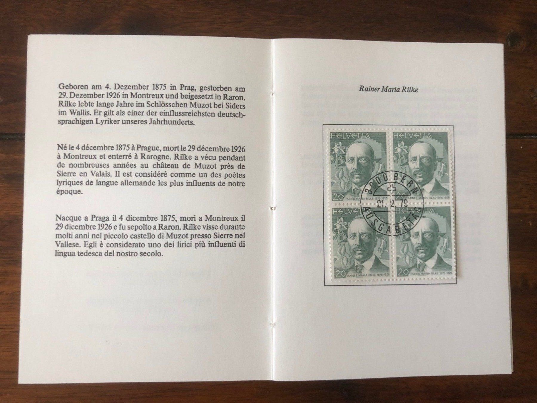 Tutti i francobolli: PTT-Heftli "Porträtmarken 1979 Wahlschweizer" 21.2.79 Bern – Nuovo (secondo la descrizione) da Landquart venduto da interesse63 5