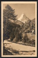 Zermatt, Strassenpartie mit Visp und Mat