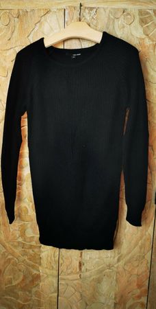 Schwarzer Strickpullover - S