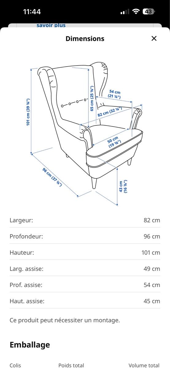 Ikea Poltrone: Fauteuil IKEA STRANDMON avec repose pieds – Usato da Russy venduto da ste_669z 7