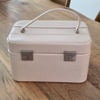 Kosmetikkoffer hellbeige mit Spiegel und Schlüssel gebraucht