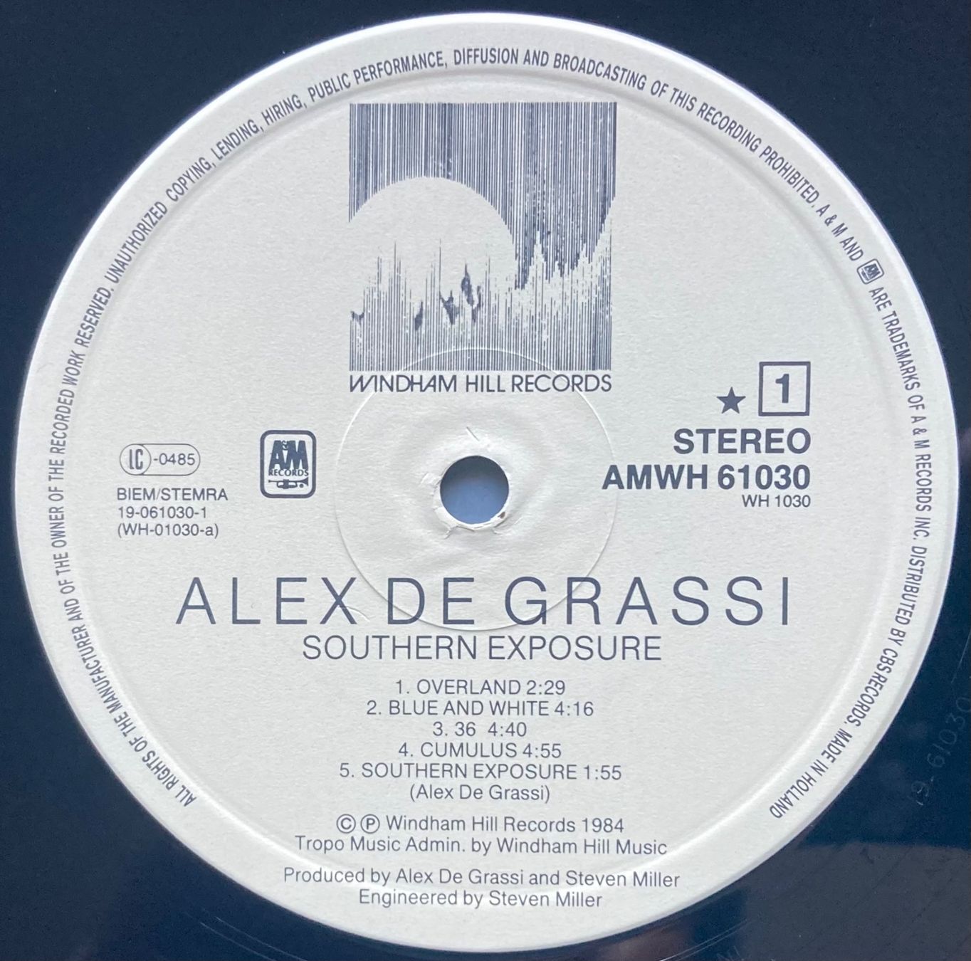 Dischi in vinile: ALEX DE GRASSI - SOUTHERN EXPOSURE – Usato da Poliez-Pittet venduto da Newtown-Records 2