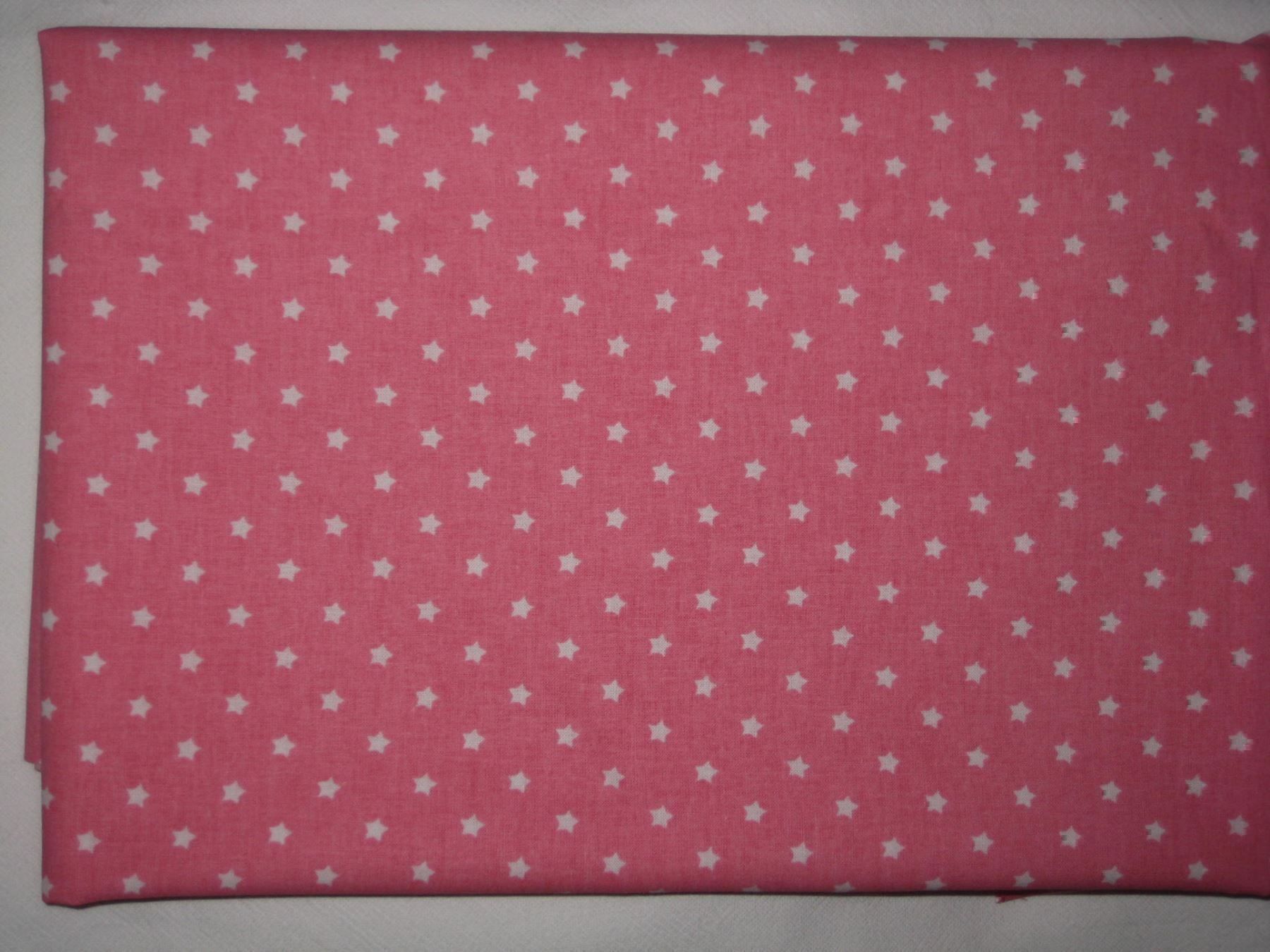 Stoffe: Baumwollstoff rosa weisse Sternli Reststück – Neu und originalverpackt aus Füllinsdorf von Schlupp