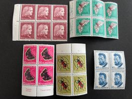 Pro Juventute 1953 Viererblock Satz ** und * (4130)