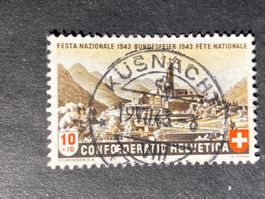 Schweiz 1943 Pro Patira 10 Vollstempel KÜSNACHT 19.VII.43