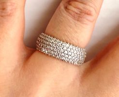 Ring Alliance Zirkonia 925 Silber 5 Linien Statement 61