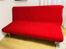 Cosy Red Sofa Bed 140x200cm- Perfect for Guests!
