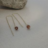 Kettenohrringe mit Carneole in Silber vergoldet