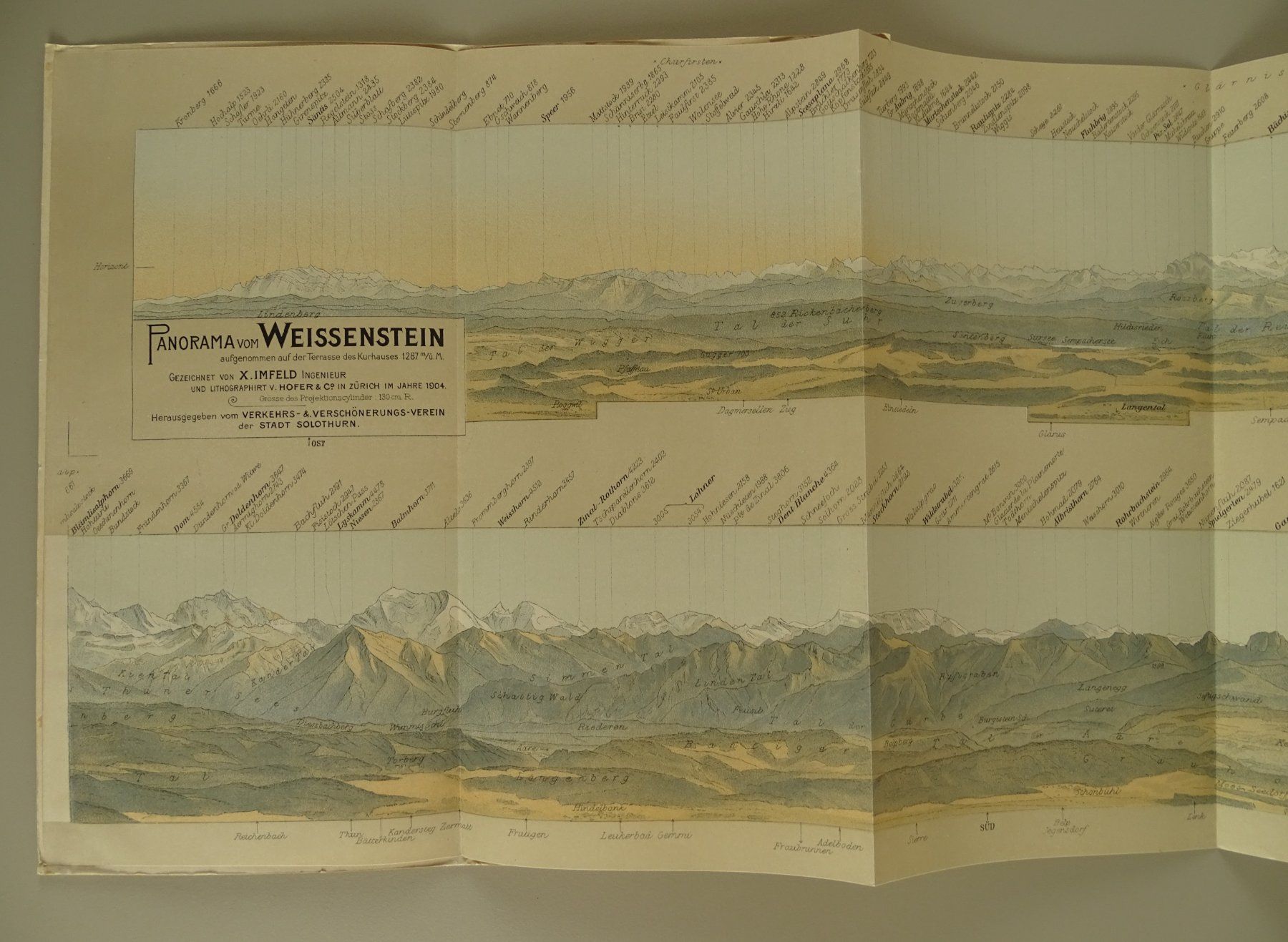 Incisioni: PANORAMA VOM WEISSENSTEIN 1904 – Usato da Grüningen venduto da Kartensammler 2