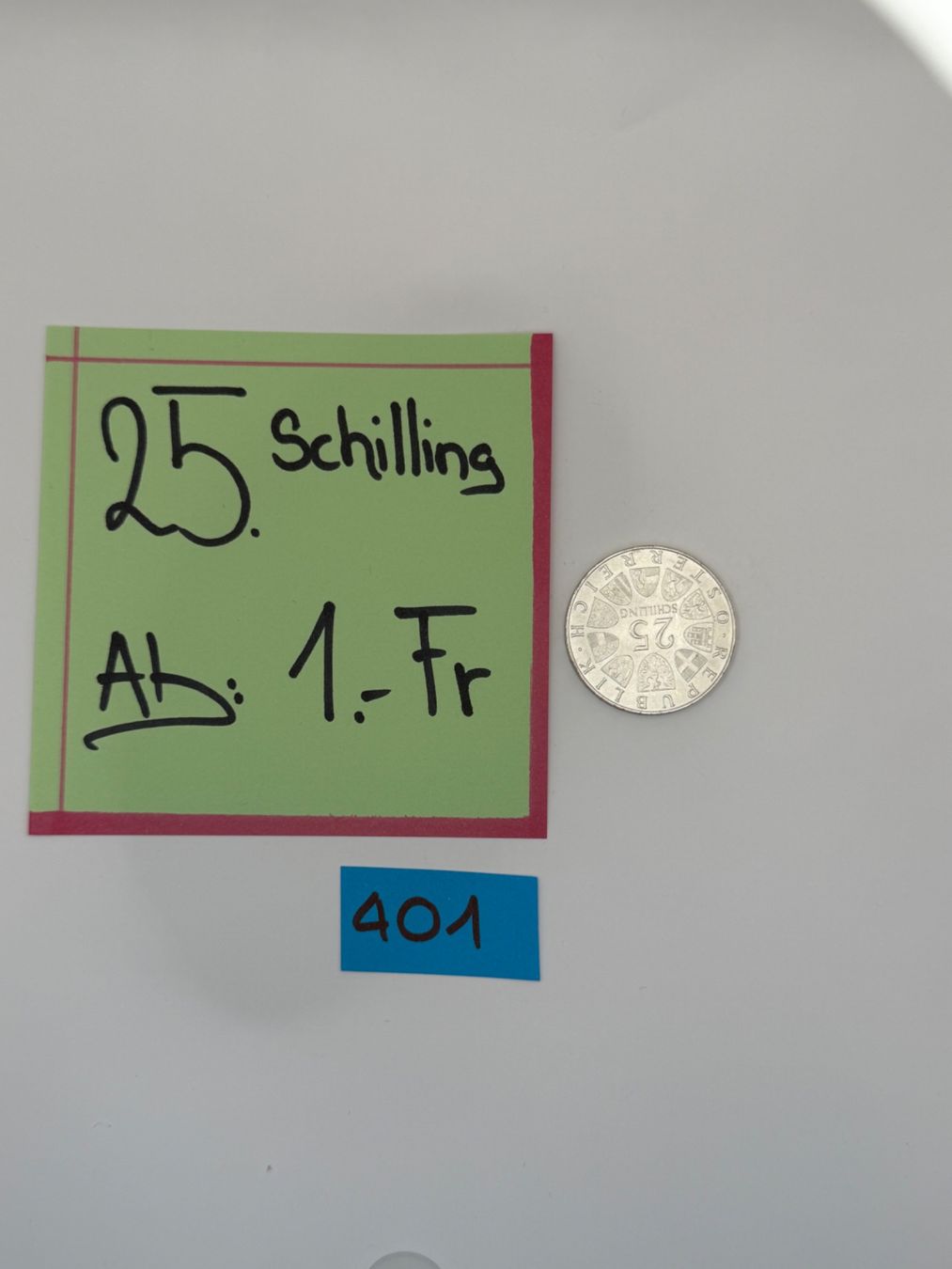 Toutes les monnaies: 25 Schilling Ab: 1.- Fr. – D'occasion à Engi par kasi09 1