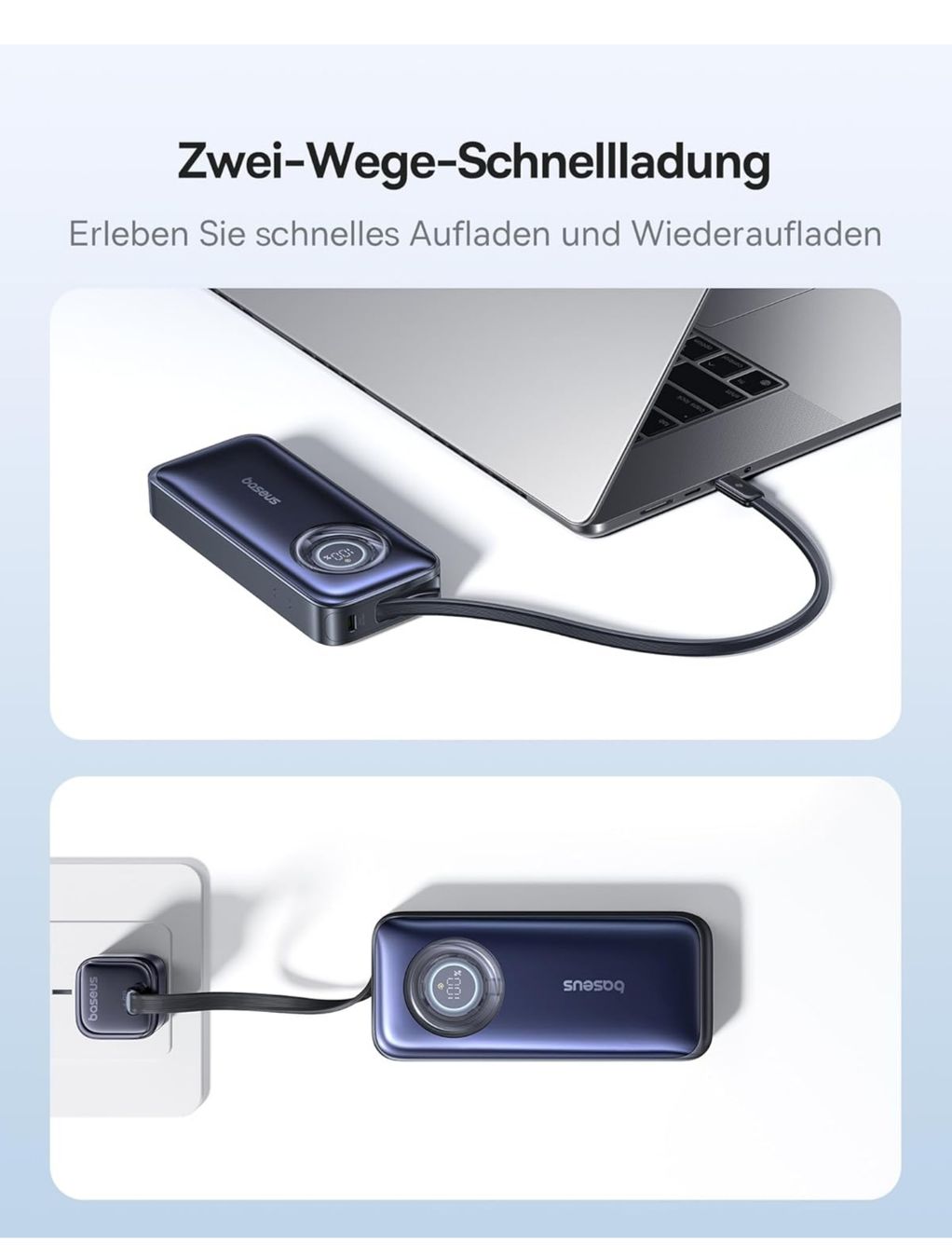 Baseus Batterie: Baseus EnerCore  20000mAh mit Einziehbarem  USB-C Kabel, 67W – Nuovo e nell'imballaggio originale da Winterthur venduto da Pcline1 2