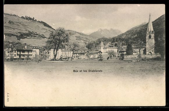 Cartoline postali: AK Bex, Teilansicht mit les Diablerets – Usato da Berlin venduto da bartko-reher