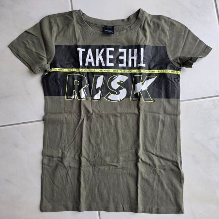Cooles T-Shirt, Khaki "Take the Risk" Gr. 158/164 Top!