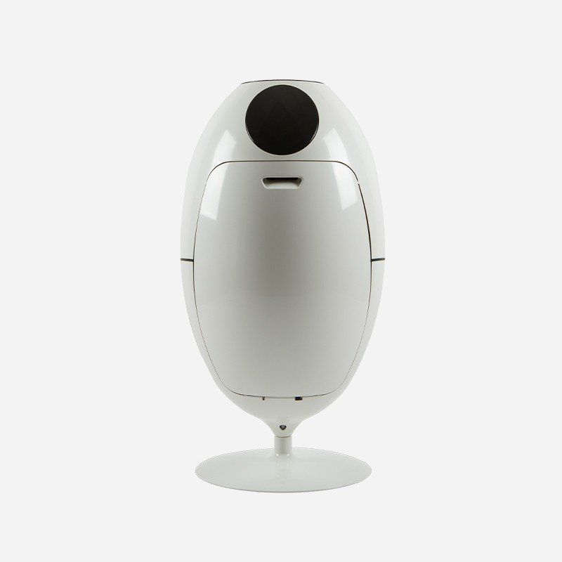 Cestini per rifiuti: Mülleimer Ovetto Soldi Design weiss Space Age – Nuovo e nell'imballaggio originale da Zürich venduto da re.naissance