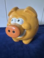 Migros - Sparschwein Keramik gelb lustig guter Zustand