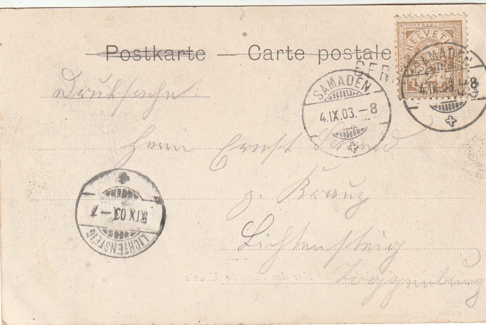 Cartoline postali: 3 verschiedene Ansichtskarten von der Albula Bahn1903 – Usato da Rupperswil venduto da Ema10 1