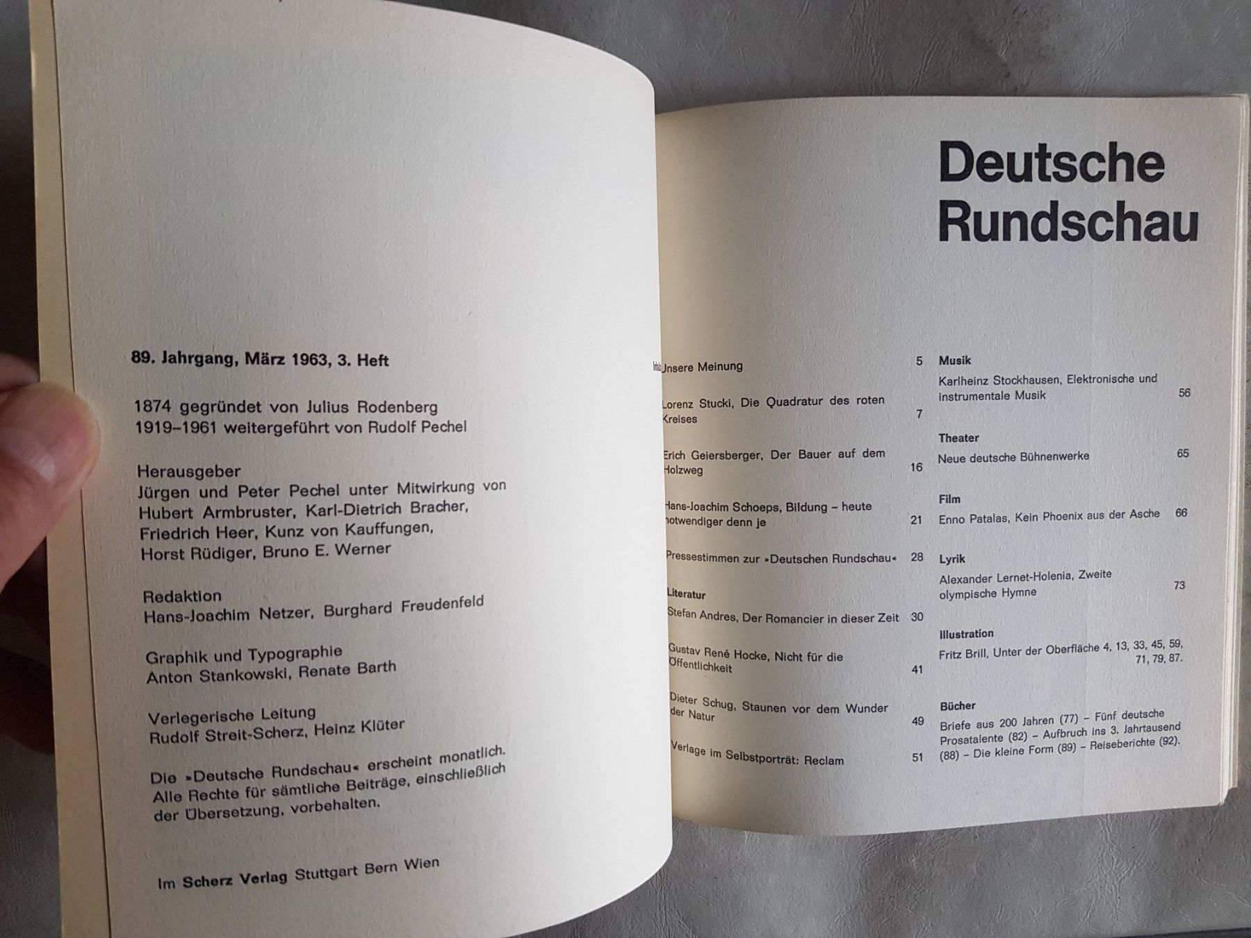 Libri: Deutsche Rundschau 3/1989 – Usato da Walterswil BE venduto da Lonitti 2