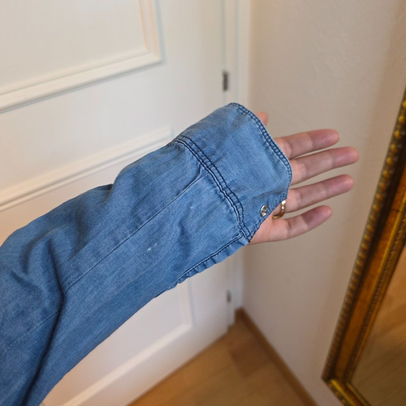 Camicette: Denim Hemd Bluse Gr.38/40 Western Style Baumwolle – Usato da Wald ZH venduto da CapLux 6