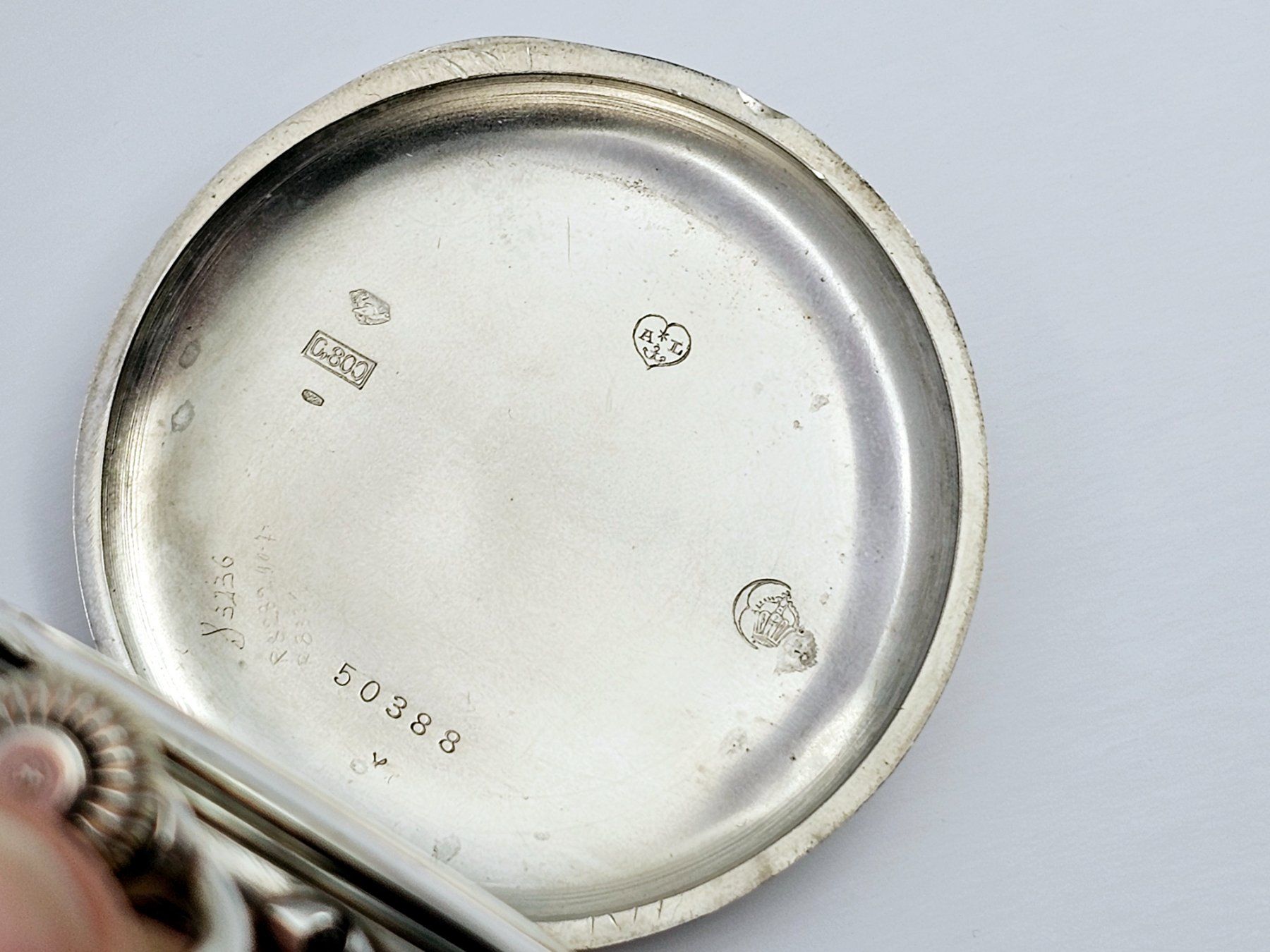 Uhren: Antike Savonette Taschenuhr 800 Silber – Gebraucht aus Bassersdorf von AnkerWatch 7