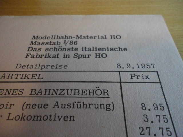 Pocher Modellini di ferrovie: Pocher Prospekt 1958 mit Preisliste – Usato da Wittenwil venduto da trixmartin 9