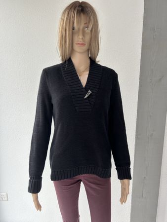 Lauren Ralph Lauren Black Cotton Sweater, Size M/L