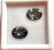 2x Tanzanites 2.32 ct - CERTIFICAT 665.- Fr.