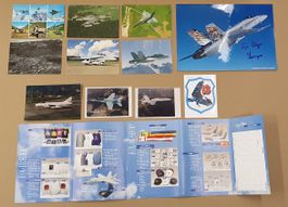 Schweizer Luftwaffe - Hunter, Lot Fotos und Ansichtskarte