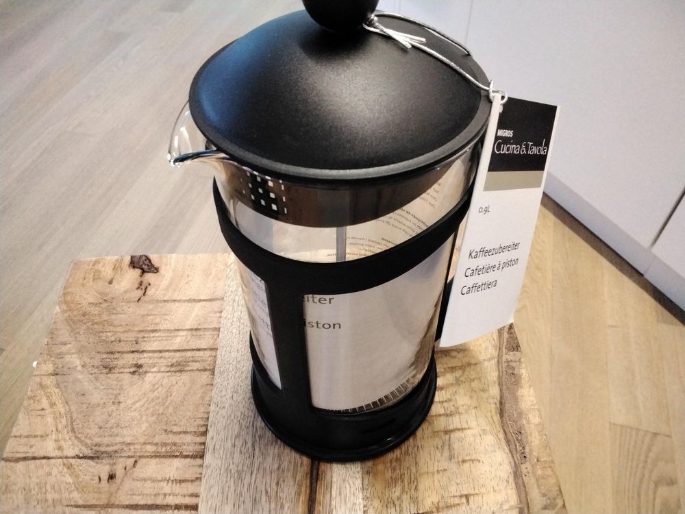 Fino French Press Kaffeemaschine – 340 Ml, Bis Zu 3 Portionen, Aus Borosilikatglas & Edelstahl