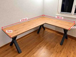 Eckschreibtisch Holz 210x160cm