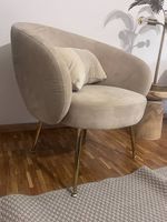 2 fauteuils beige / doré maison du monde